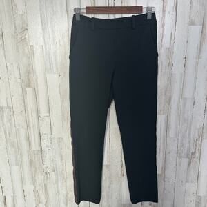 Womens Mid Rise Pants Side Stripe Size 4 Black Brown Beige Preppy Loungewear EUC